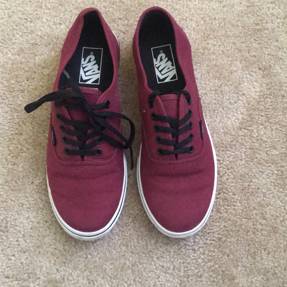 Burgundy vans!